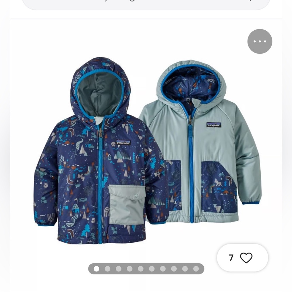 Patagonia Kids' Reversible Jacket in Blue and Gray